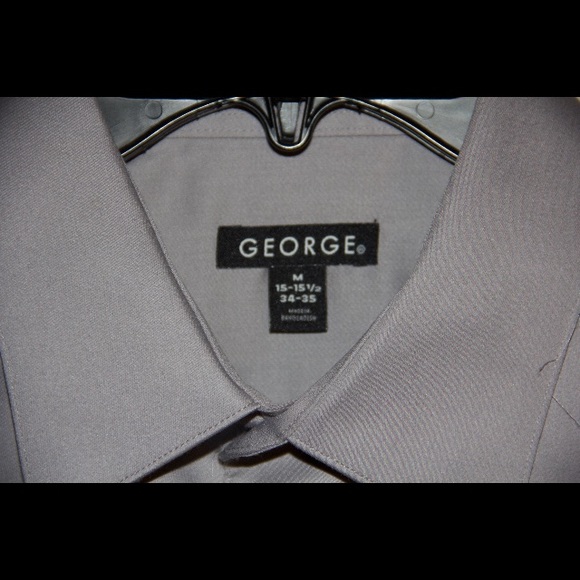 Casual Gray Silk Button up. - Picture 3 of 3